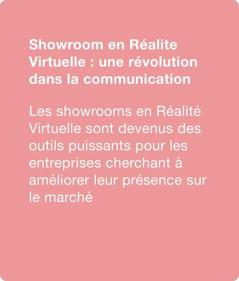 Showroom en Réalité Virtuelle